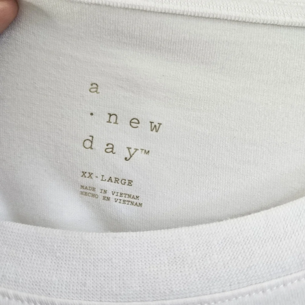 A New Day White Short Sleeve Tshirt Dress XxL - Picture 3 of 3